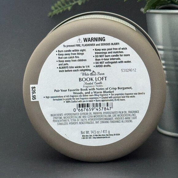 BBW Book Loft White Barn Bath & Body Works 3 Wick Candle - Picture 9 of 10
